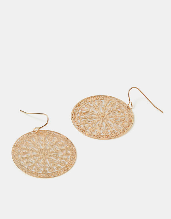 Filigree Round Drop Earrings, , large