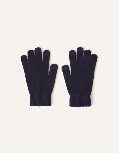Super Stretch Touch Screen Gloves, Blue (NAVY), large