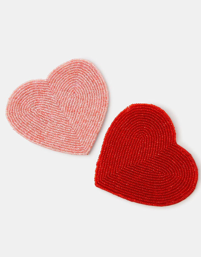 2-Pack Beaded Heart Coasters , , large