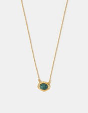 14ct Gold-Plated Irregular Aventurine Pendant Necklace, , large