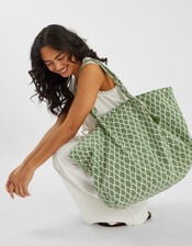 Geometric Print Weekender Bag, , large
