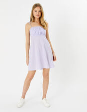 Gingham Mini Dress, Purple (LILAC), large