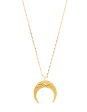 Gold-Plated Sparkle Horn Necklace, , large