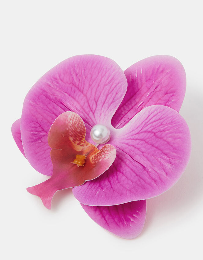 Orchid Flower Barrette Hair Clip, , large
