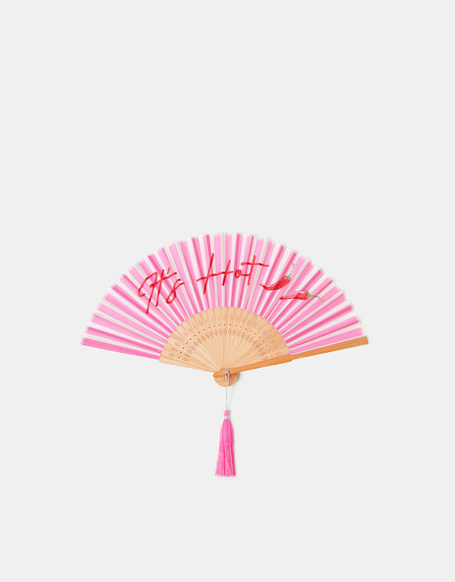 Stripe Slogan Foldable Fan, , large