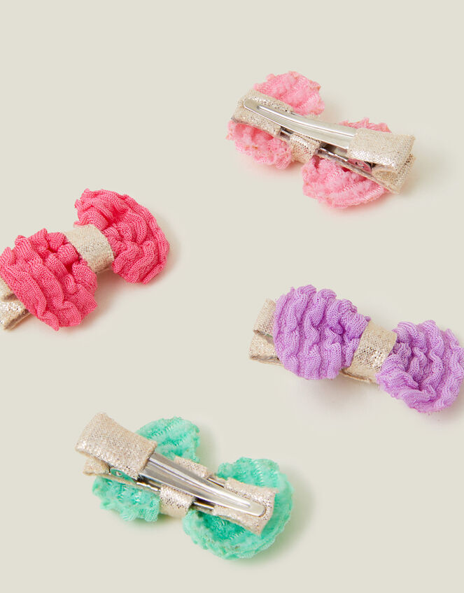 4-Pack Girls Bow Hair Clips, , large