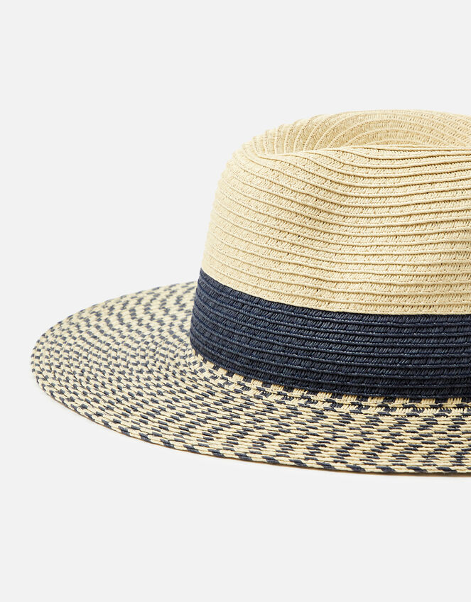Kos Mix Weave Fedora , Blue (NAVY), large