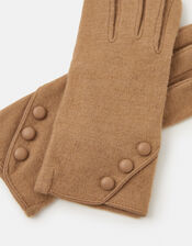 Plain Wool Gloves, Natural (NATURAL), large