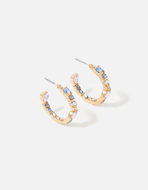 Pastel Pop Eclectic Stone Hoops, , large