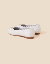 Girls Butterfly Scallop Ballerina Flats, Ivory (IVORY), large