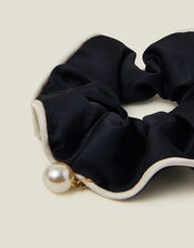 Pearl Charm Piped Hair Scrunchie, , large