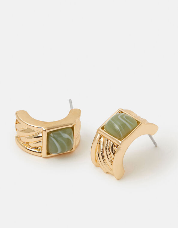 Mini Resin Detail Hoop Earrings, , large