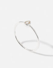 Sterling Silver Teardrop Ring, Silver (ST SILVER), large