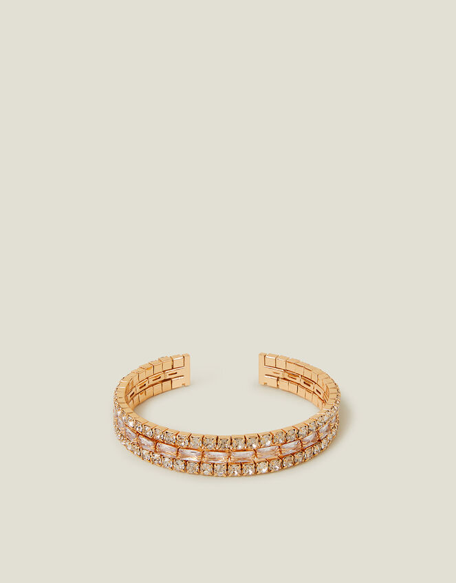 Diamante Stretch Cuff Bracelet, , large