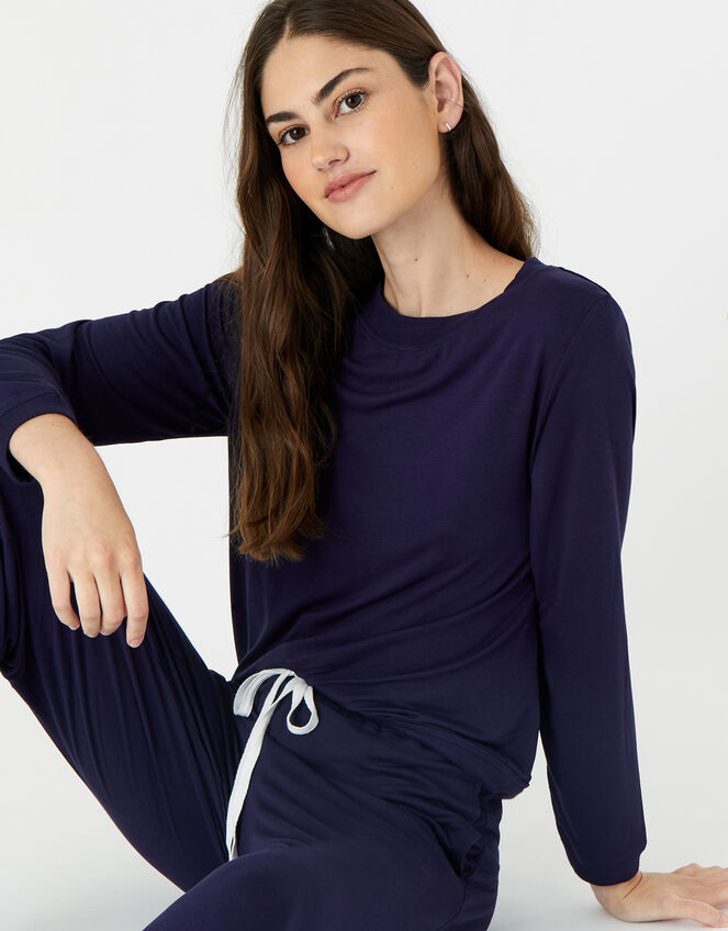 Slouchy Lounge Full-Length Set , Blue (NAVY), large