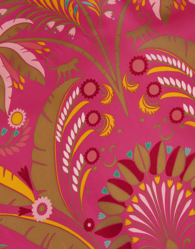 Jaipur Palm Print Satin Square Scarf, , large