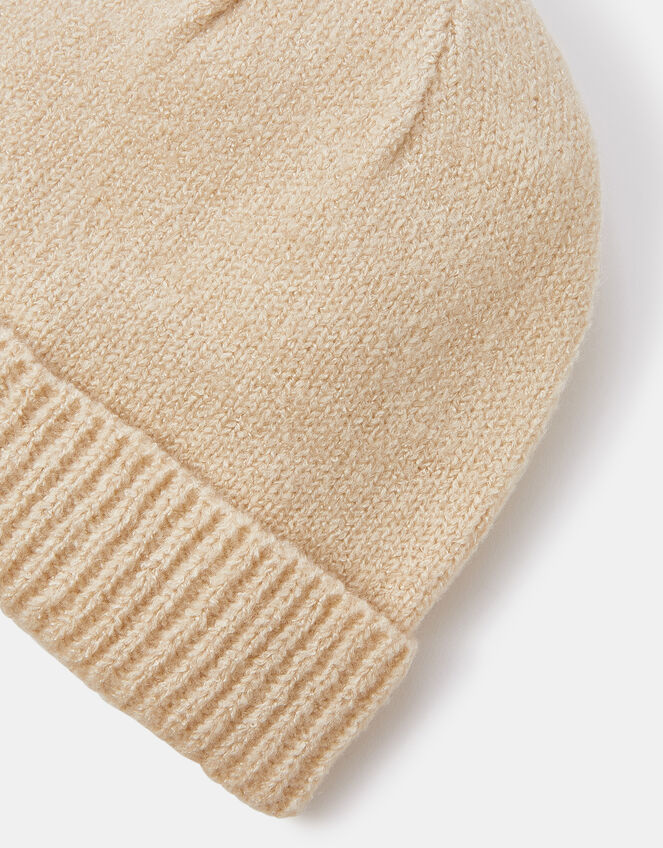 Plain Beanie Hat, Natural (NATURAL), large