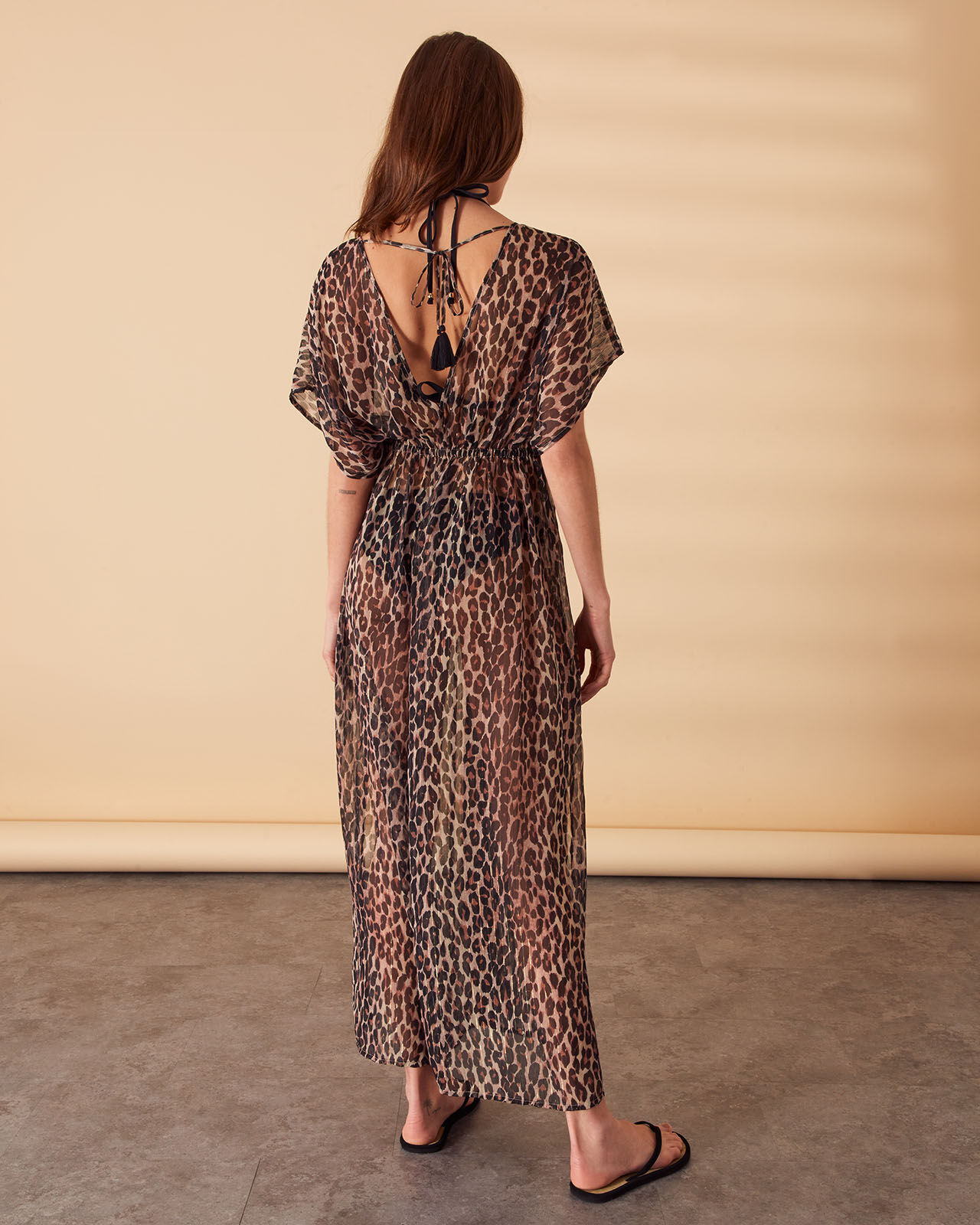 Leopard chiffon sale dress