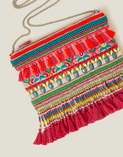 Hand-Embellished Fringe Bag, , large