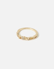 Crisscross Flower Ring, White (CRYSTAL), large
