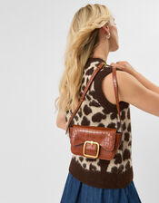 Leopard Print Brushed Knit Vest , Leopard (LEOPARD), large