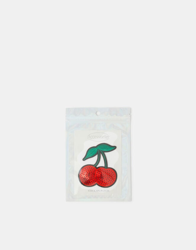 Cherry Sequin Embroidered Stick-On Patch, , large