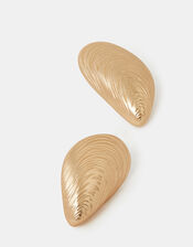 Brushed Seashell Stud Earrings, , large