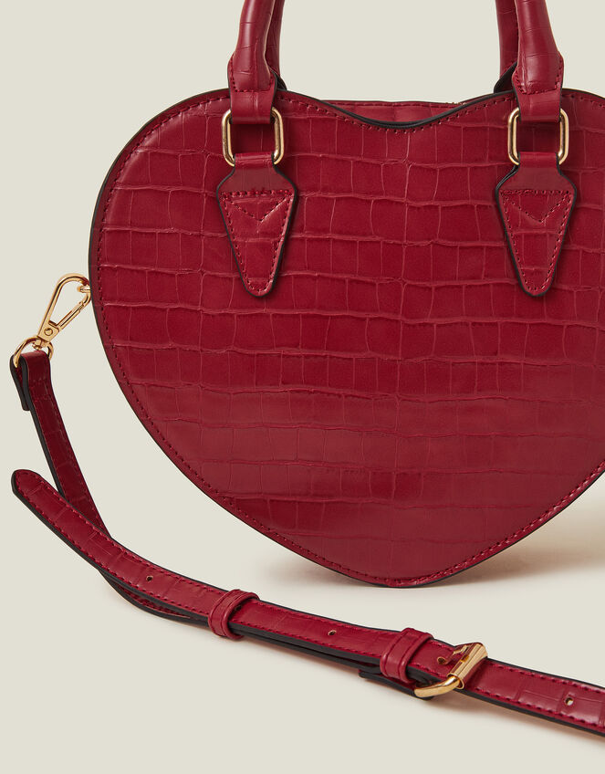 Faux Leather Heart Crossbody Bag, , large