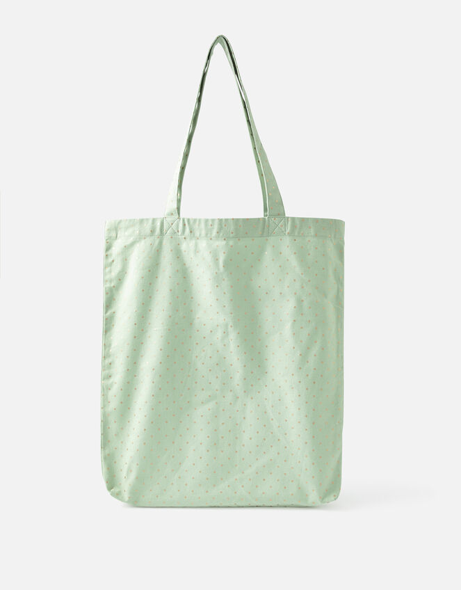 Printed Shopper Tote Bag, Green (LIGHT GREEN), large