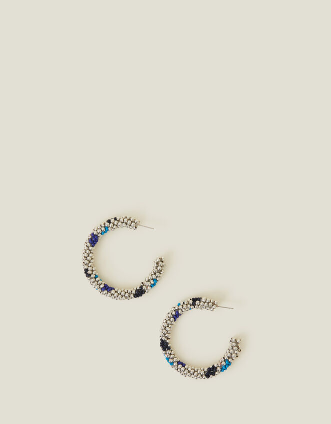 Large Beaded Hoops, , large
