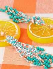 Long Beaded Tassle Earrings , , large