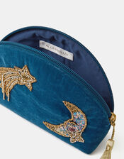 Star & Moon Embellished Velvet Pouch, , large