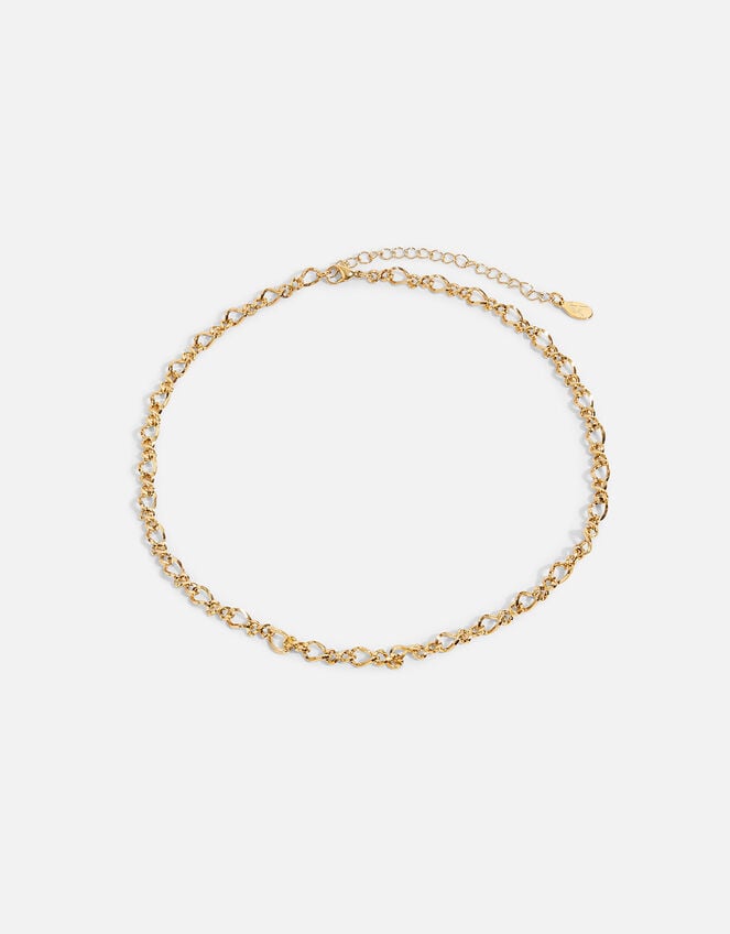 Stainless Steel Fancy Chain Necklace, Gold (GOLD), large