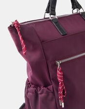 Olivia Top Handle Nylon Laptop Backpack, Red (BERRY), large