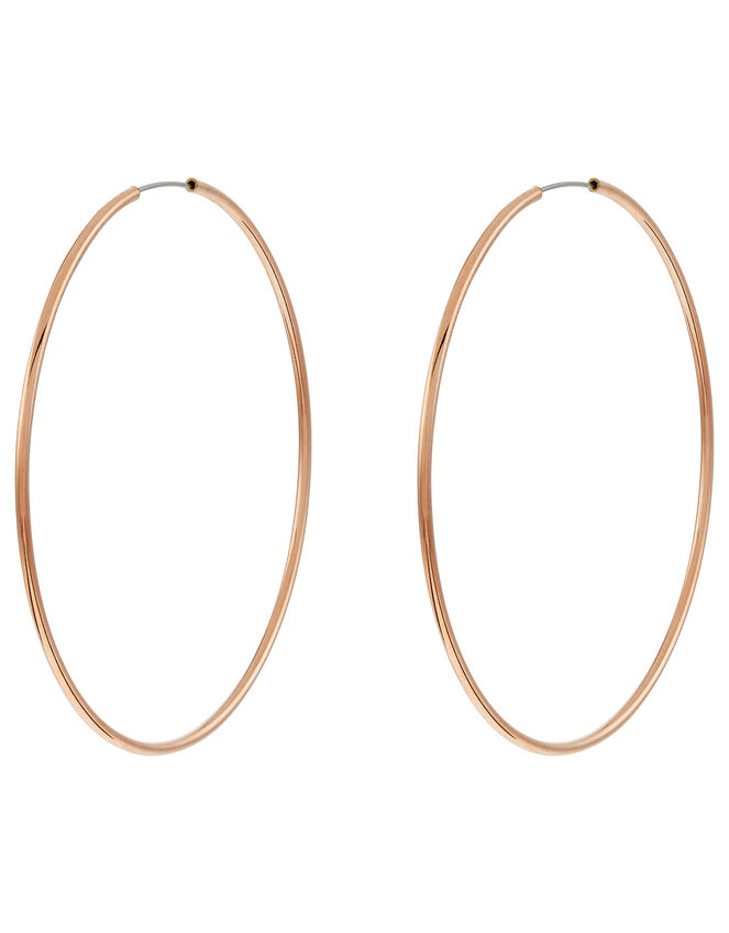 Rose Gold-Plated Medium Hoop Earrings, , large