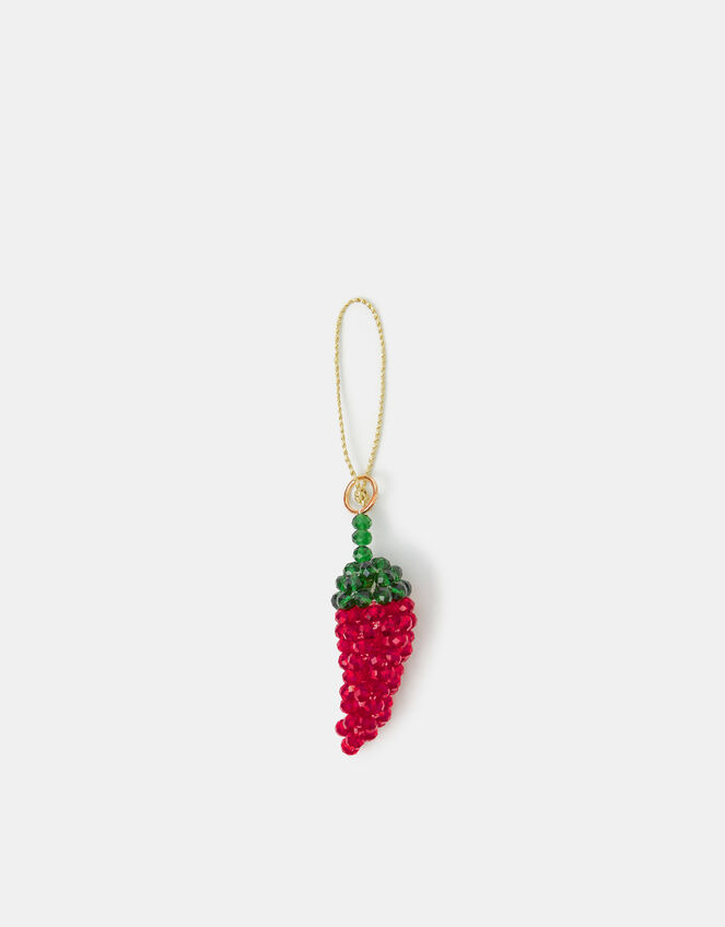 Beaded Chilli Christmas Tree Decoration, , large