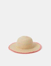 Girls Speckled Floppy Straw Hat, Multi (PASTEL MULTI), large
