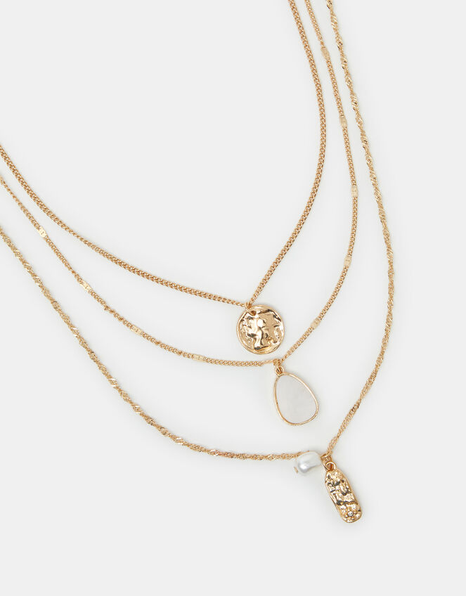 3-Pack Molten Pendant Necklaces, , large
