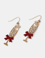 Christmas Prosecco Drop Earrings, , large