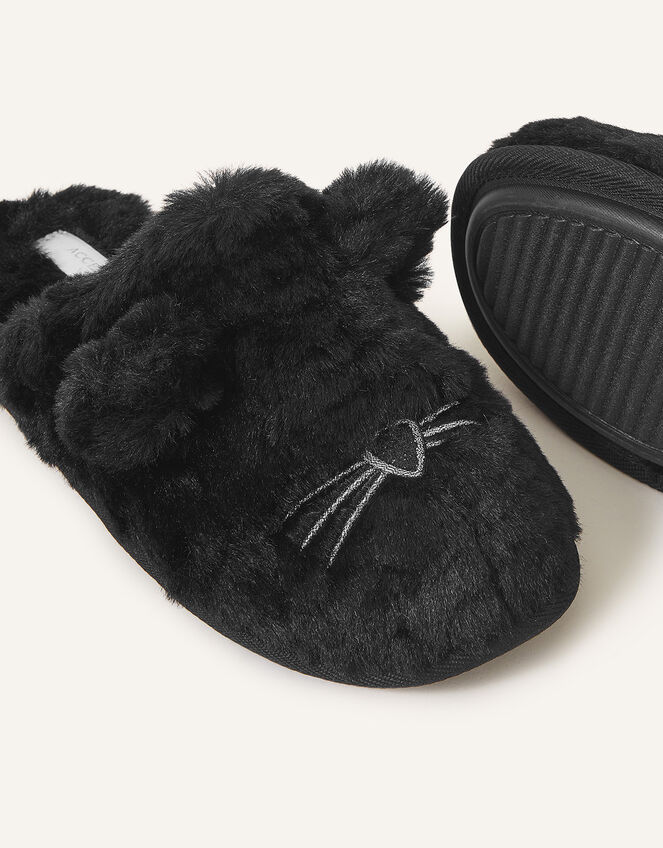 Cat Mule Slippers, Black (BLACK), large