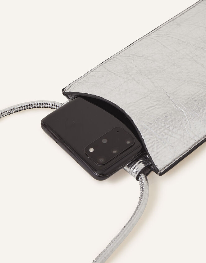Flat Phone Pouch, Silver (SILVER), large