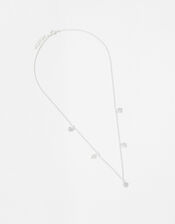 Sterling Silver Heart Station Necklace, , large