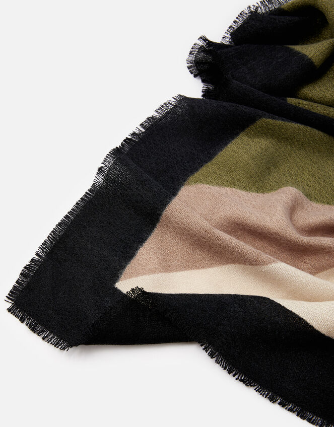 Mocha Geo Print Blanket Scarf, , large