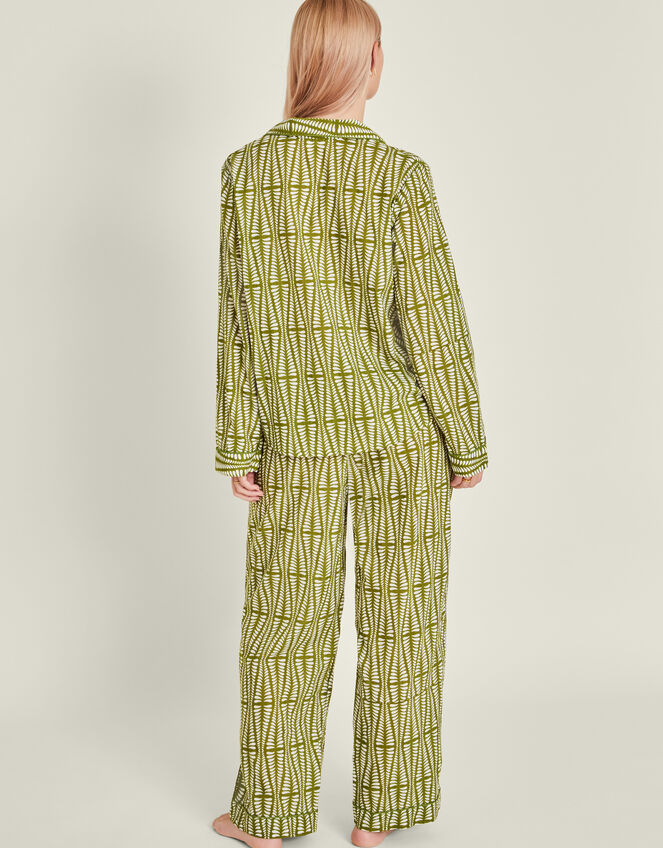 Block Print Long Pyjamas Set, Green (GREEN), large
