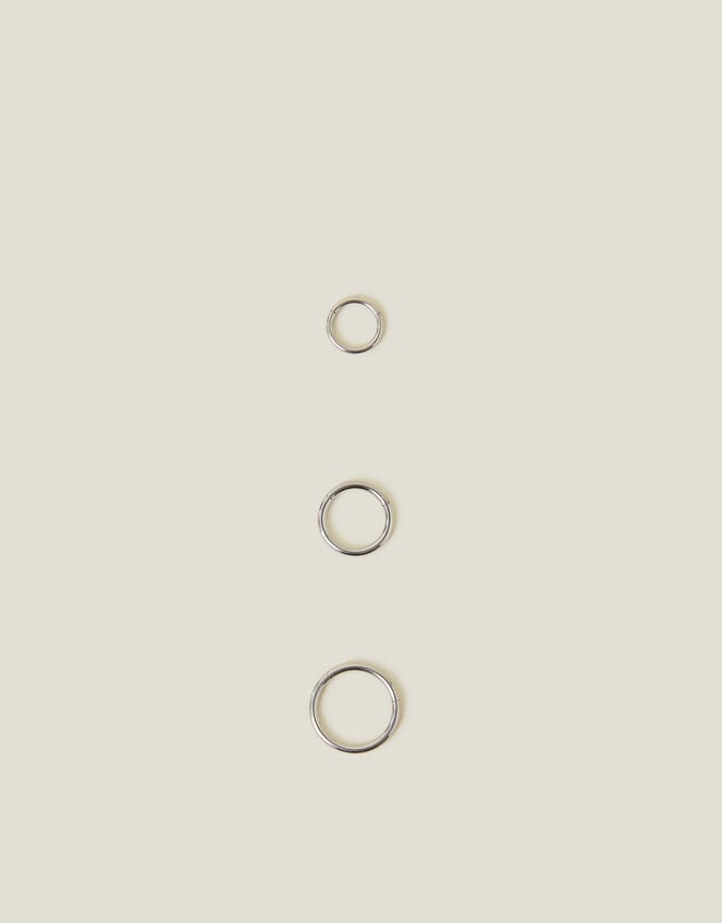 3-Pack Platinum-Plated Surgical Steel Clicker Hoops, , large