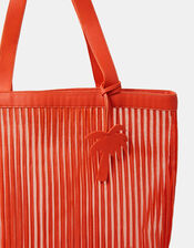 Mesh Stripe Shopper Bag, , large