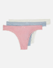 Lace Trim Brazilian Set of Three, Multi (PASTEL-MULTI), large