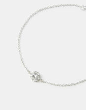 Sterling Silver Halo Stone Bracelet, , large