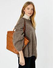 Cross-Weave Tote Bag, Tan (TAN), large