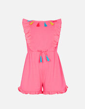 Girls Tassel Playsuit, Multi (BRIGHTS-MULTI), large